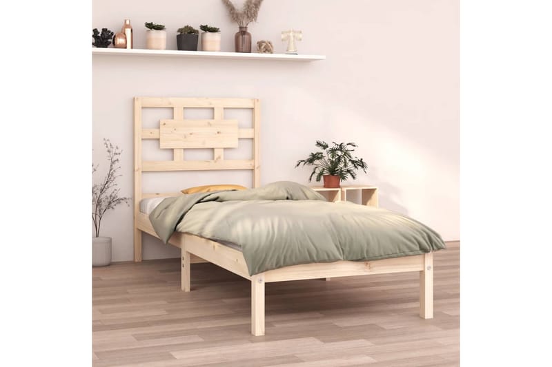beBasic sengeramme 75x190 cm Small Single massivt træ - Brun - Møbler - Senge - Sengeramme & sengestel