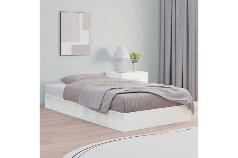 beBasic sengeramme 75x190 cm Small Single massivt træ hvid - Hvid - Møbler - Senge - Sengeramme & sengestel