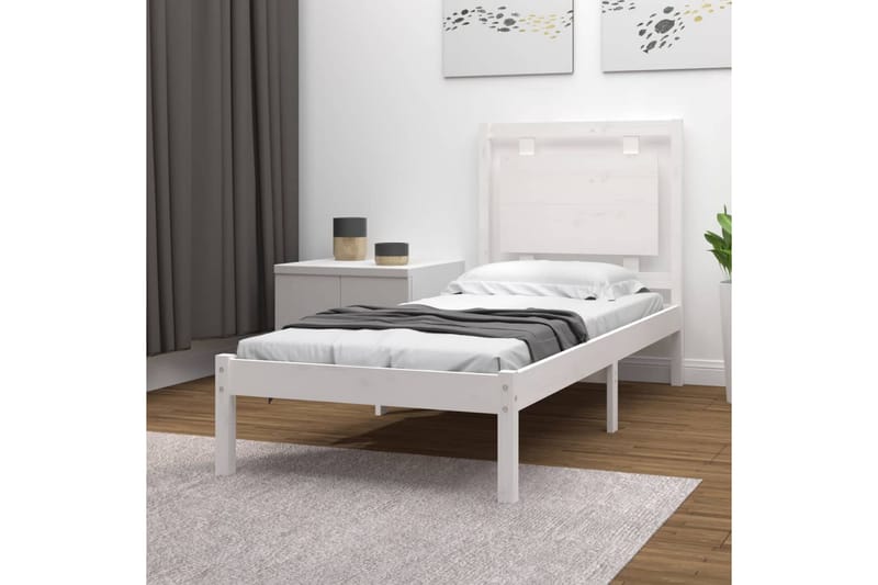 beBasic sengeramme 75x190 cm Small Single massivt træ hvid - Hvid - Sengeramme & sengestel