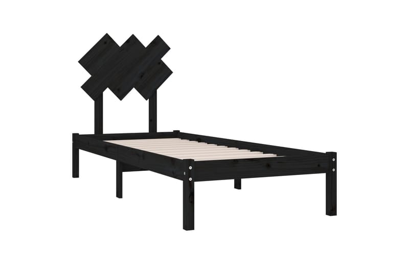 beBasic sengeramme 75x190 cm Small Single massivt træ sort - Sort - Møbler - Senge - Sengeramme & sengestel