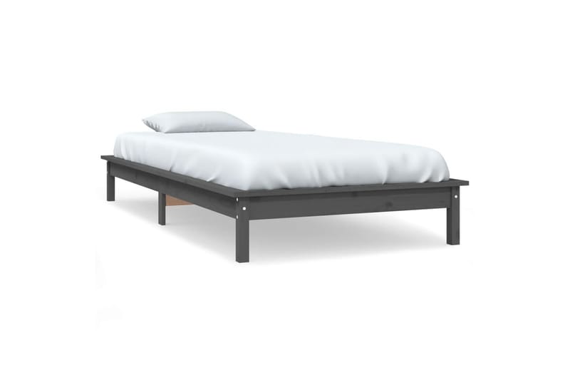 beBasic sengeramme 90x190 cm Single massivt fyrretræ grå - GrÃ¥ - Møbler - Senge - Sengeramme & sengestel