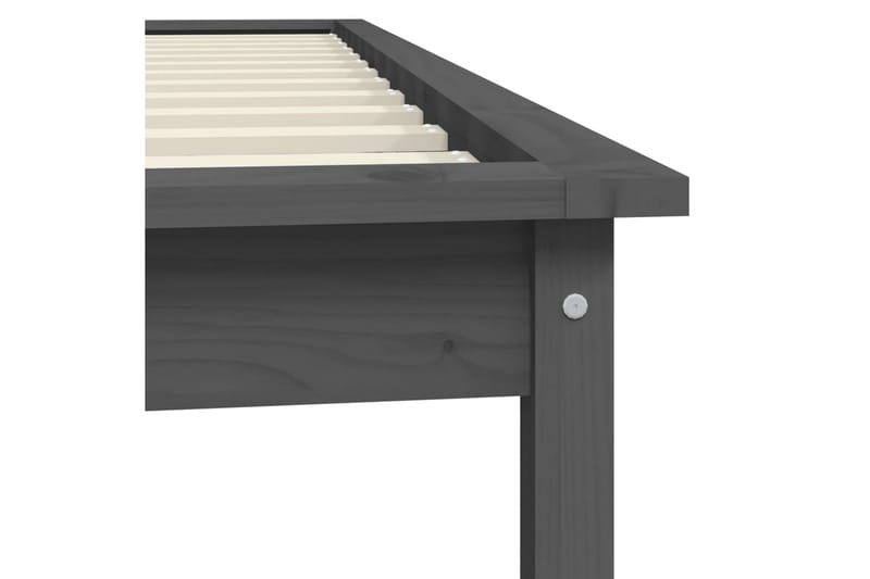 beBasic sengeramme 90x190 cm Single massivt fyrretræ grå - GrÃ¥ - Møbler - Senge - Sengeramme & sengestel
