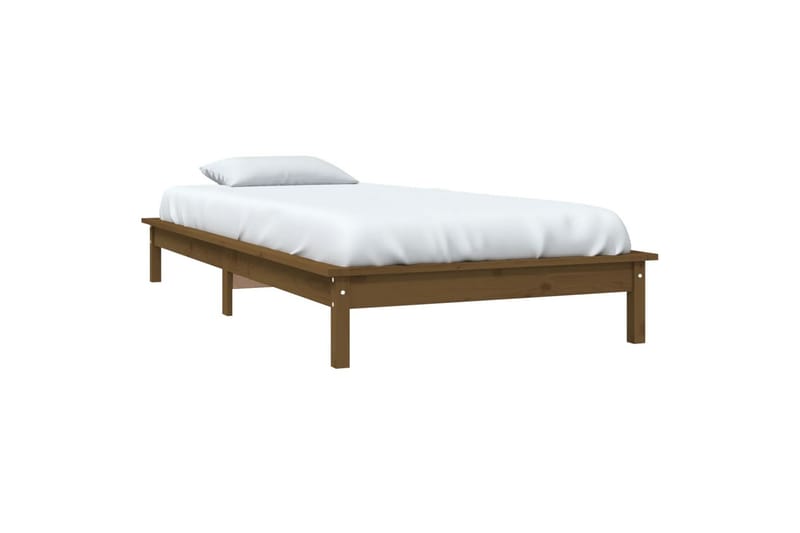 beBasic sengeramme 90x190 cm Single massivt fyrretræ gyldenbrun - Brun - Møbler - Senge - Sengeramme & sengestel