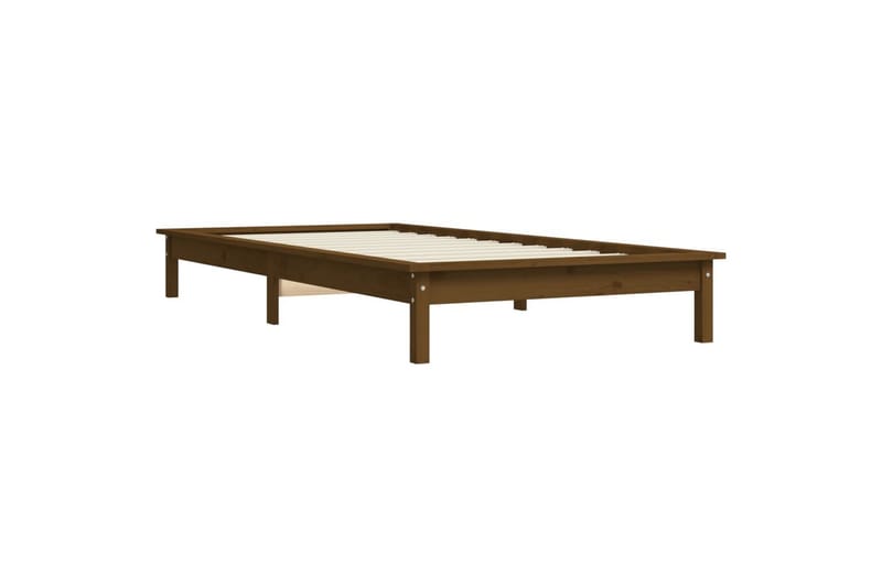 beBasic sengeramme 90x190 cm Single massivt fyrretræ gyldenbrun - Brun - Møbler - Senge - Sengeramme & sengestel