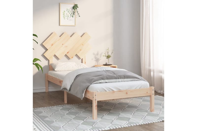 beBasic sengeramme 90x190 cm Single massivt træ - Brun - Møbler - Senge - Sengeramme & sengestel