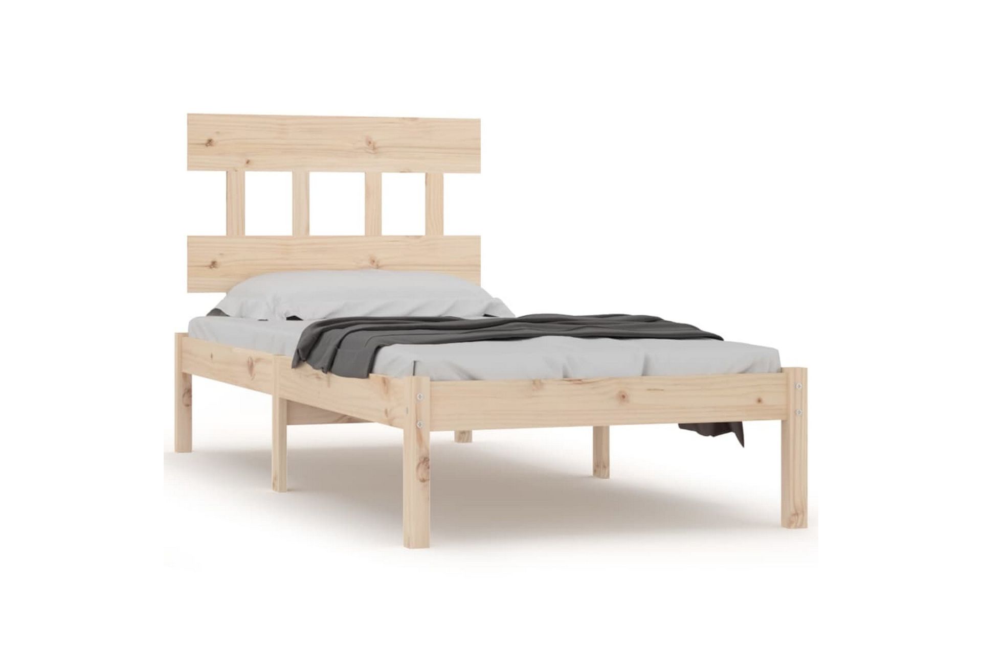 beBasic sengeramme 90x190 Single massivt træ - Brun - Møbler - Senge - Sengeramme & sengestel