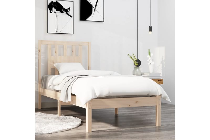 beBasic sengeramme 90x190 Single massivt træ - Brun - Møbler - Senge - Sengeramme & sengestel