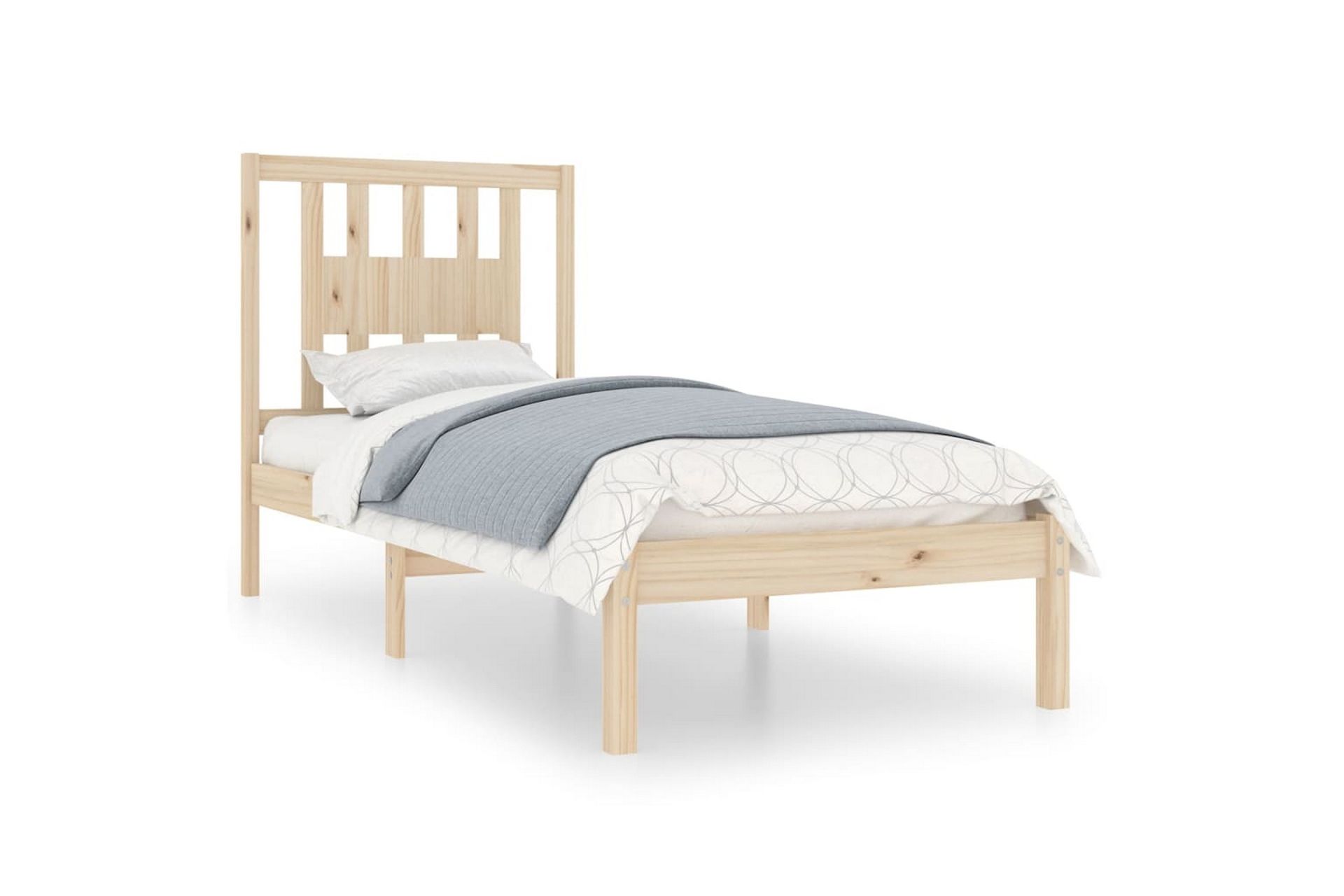 beBasic sengeramme 90x190 Single massivt træ - Brun - Møbler - Senge - Sengeramme & sengestel
