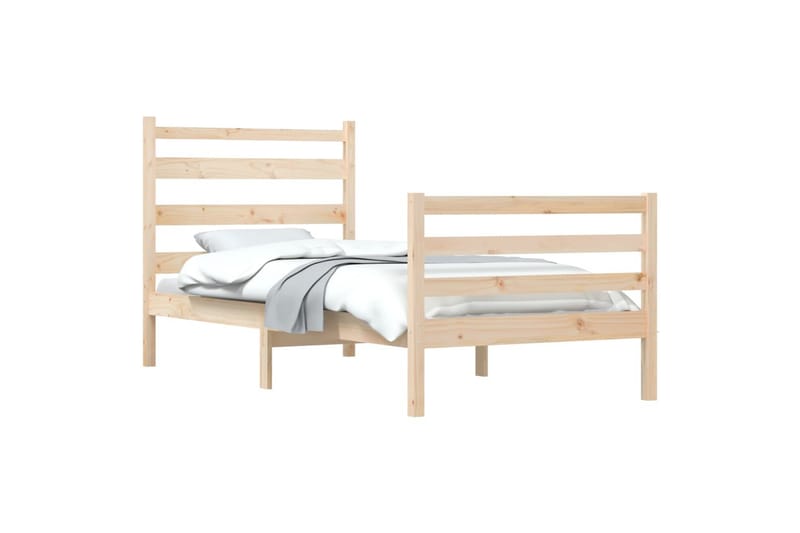 beBasic sengeramme 90x200 cm massivt fyrretræ - Brun - Møbler - Senge - Sengeramme & sengestel