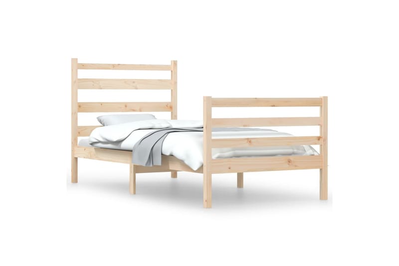 beBasic sengeramme 90x200 cm massivt fyrretræ - Brun - Møbler - Senge - Sengeramme & sengestel