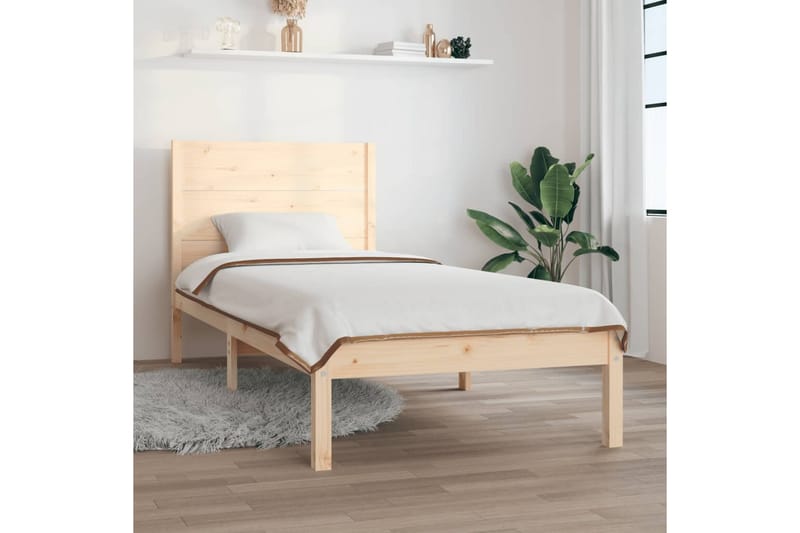 beBasic sengeramme 90x200 cm massivt fyrretræ - Brun - Møbler - Senge - Sengeramme & sengestel