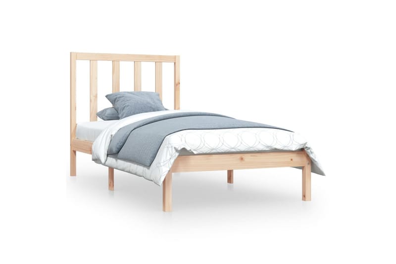 beBasic sengeramme 90x200 cm massivt fyrretræ - Brun - Møbler - Senge - Sengeramme & sengestel