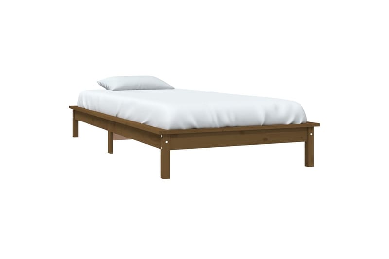 beBasic sengeramme 90x200 cm massivt fyrretræ gyldenbrun - Brun - Møbler - Senge - Sengeramme & sengestel