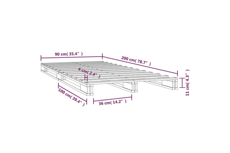 beBasic sengeramme 90x200 cm massivt fyrretræ hvid - Hvid - Møbler - Senge - Sengeramme & sengestel