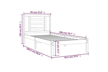 beBasic sengeramme 90x200 cm massivt fyrretræ hvid - Hvid - Møbler - Senge - Sengeramme & sengestel