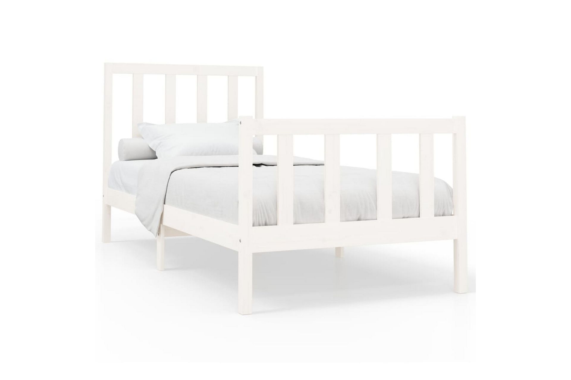 beBasic sengeramme 90x200 cm massivt fyrretræ hvid - Hvid - Møbler - Senge - Sengeramme & sengestel