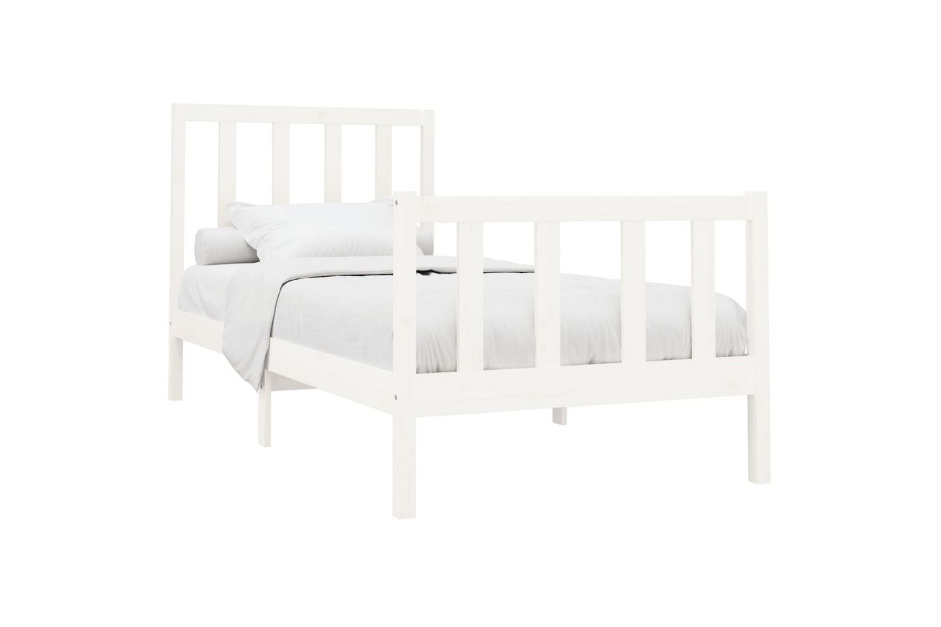 beBasic sengeramme 90x200 cm massivt fyrretræ hvid - Hvid - Møbler - Senge - Sengeramme & sengestel