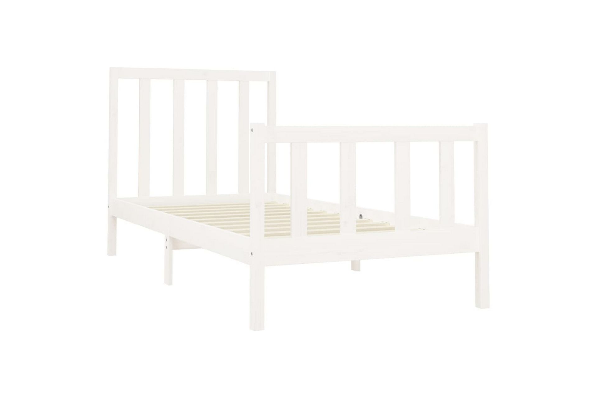 beBasic sengeramme 90x200 cm massivt fyrretræ hvid - Hvid - Møbler - Senge - Sengeramme & sengestel