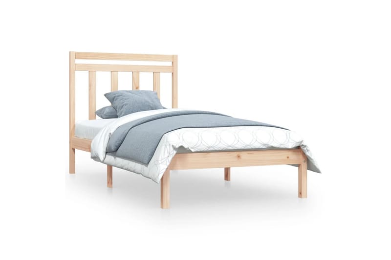 beBasic sengeramme 90x200 cm massivt træ - Brun - Møbler - Senge - Sengeramme & sengestel