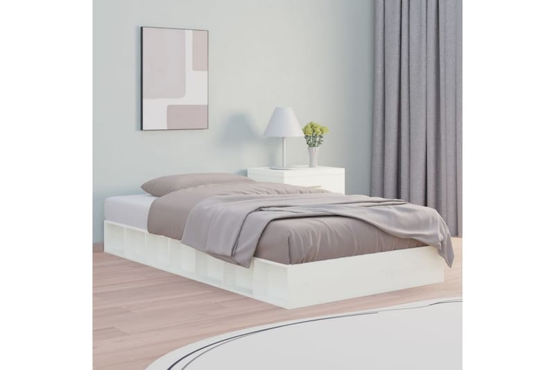 beBasic sengeramme 90x200 cm massivt træ hvid - Hvid - Møbler - Senge - Sengeramme & sengestel