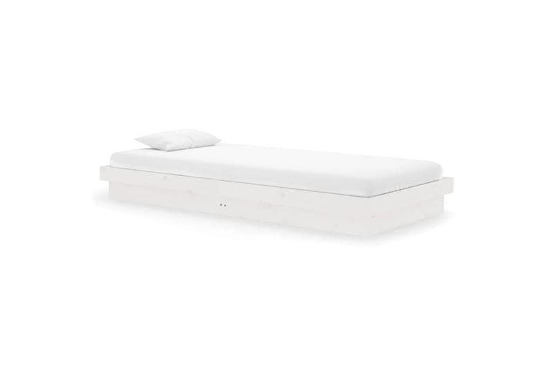 beBasic sengeramme 90x200 cm massivt træ hvid - Hvid - Møbler - Senge - Sengeramme & sengestel