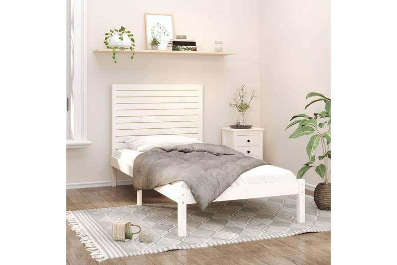 beBasic sengeramme 90x200 cm massivt træ hvid - Hvid - Møbler - Senge - Sengeramme & sengestel