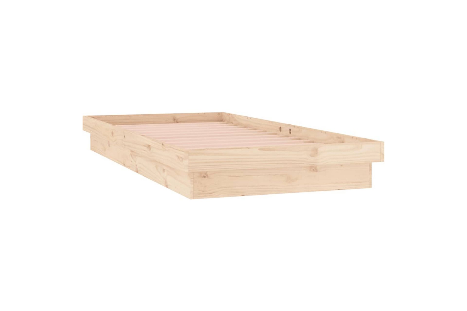 beBasic sengeramme med LED-lys 100x200 cm massivt træ - Brun - Møbler - Senge - Sengeramme & sengestel