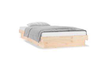 beBasic sengeramme med LED-lys 100x200 cm massivt træ - Brun - Møbler - Senge - Sengeramme & sengestel