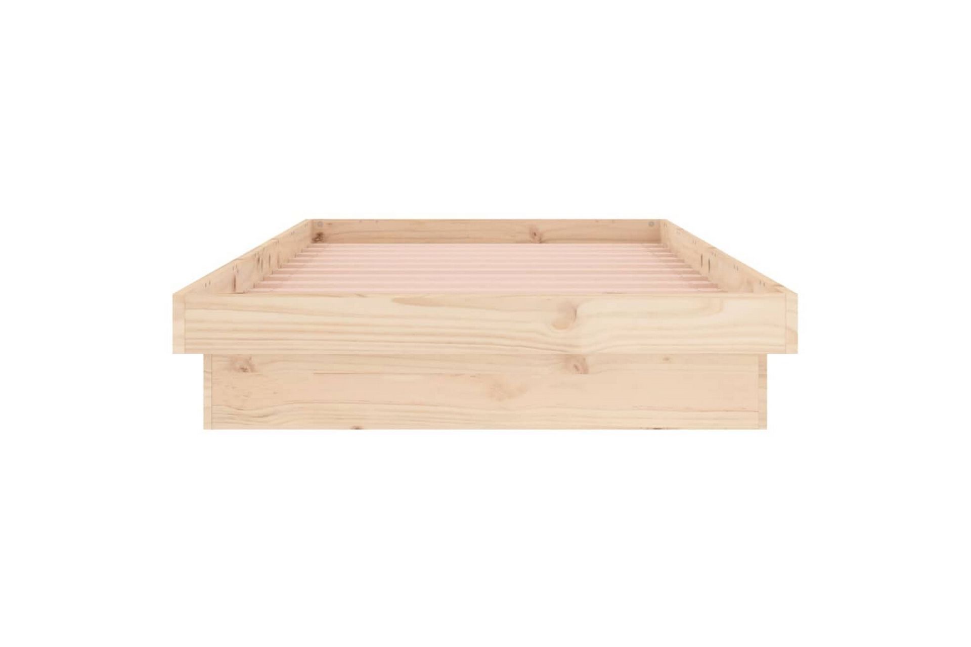 beBasic sengeramme med LED-lys 100x200 cm massivt træ - Brun - Møbler - Senge - Sengeramme & sengestel