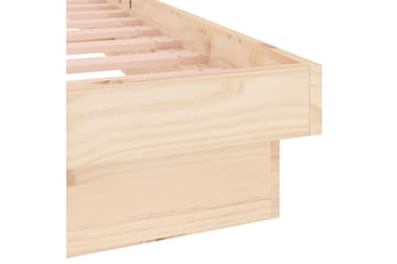 beBasic sengeramme med LED-lys 100x200 cm massivt træ - Brun - Møbler - Senge - Sengeramme & sengestel