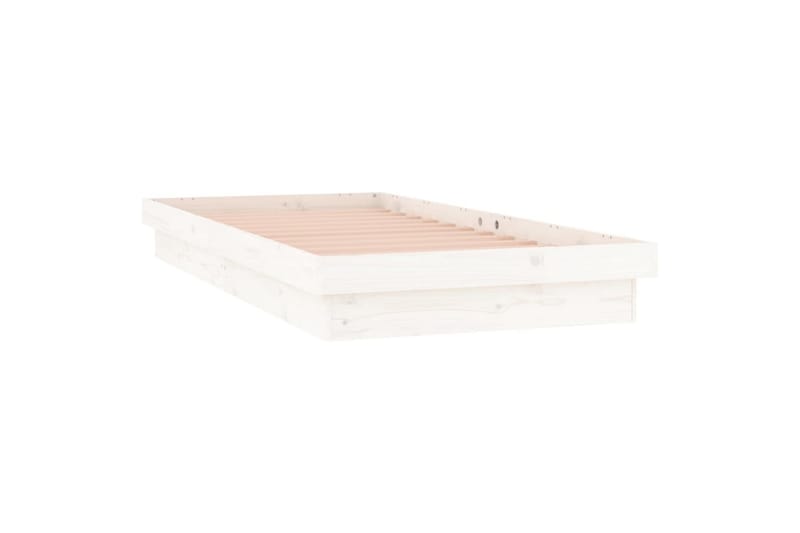 beBasic sengeramme med LED-lys 100x200 cm massivt træ hvid - Hvid - Møbler - Senge - Sengeramme & sengestel