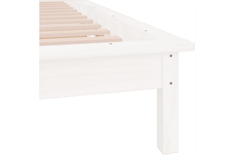 beBasic sengeramme med LED-lys 100x200 cm massivt træ hvid - Hvid - Sengeramme & sengestel