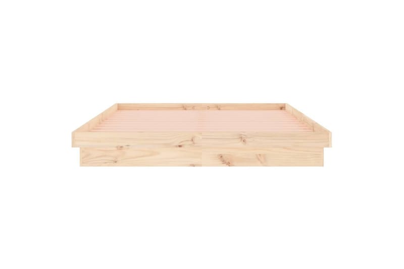beBasic sengeramme med LED-lys 120x190 cm Small Double massivt træ - Brun - Møbler - Senge - Sengeramme & sengestel