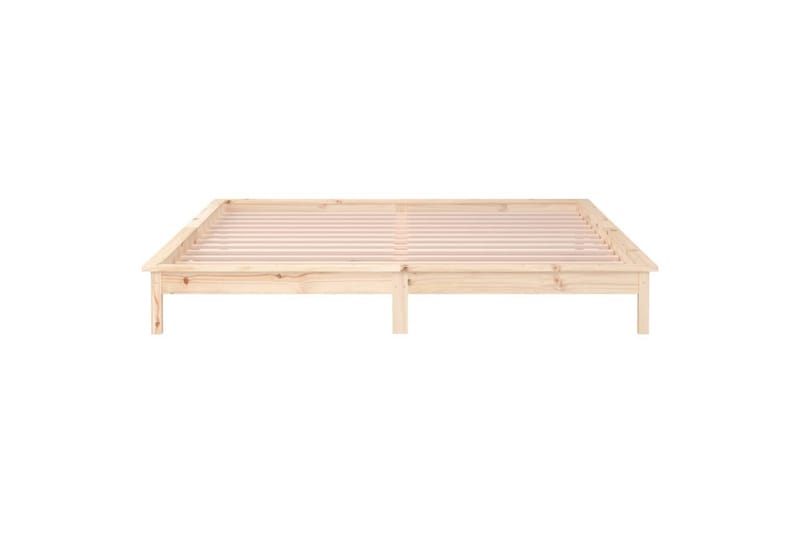 beBasic sengeramme med LED-lys 120x190 cm Small Double massivt træ - Brun - Sengeramme & sengestel