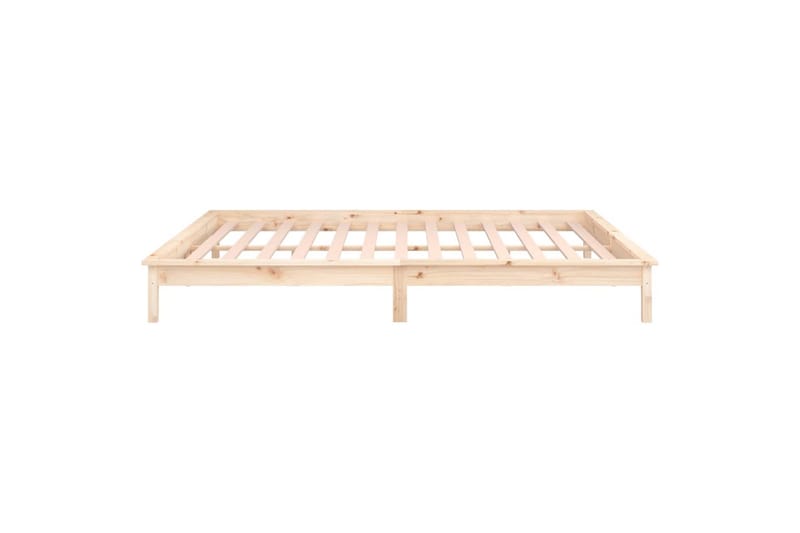 beBasic sengeramme med LED-lys 120x190 cm Small Double massivt træ - Brun - Møbler - Senge - Sengeramme & sengestel