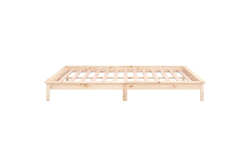 beBasic sengeramme med LED-lys 120x190 cm Small Double massivt træ - Brun - Sengeramme & sengestel