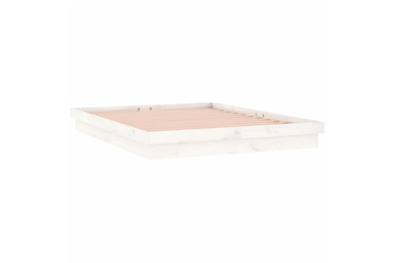 beBasic sengeramme med LED-lys 120x190 cm Small Double massivt træ hvid - Hvid - Møbler - Senge - Sengeramme & sengestel