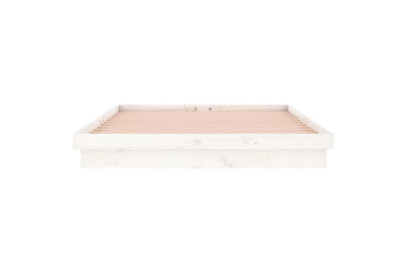beBasic sengeramme med LED-lys 120x190 cm Small Double massivt træ hvid - Hvid - Møbler - Senge - Sengeramme & sengestel