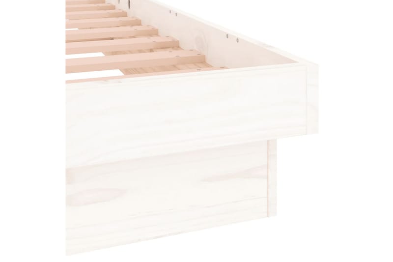 beBasic sengeramme med LED-lys 120x190 cm Small Double massivt træ hvid - Hvid - Møbler - Senge - Sengeramme & sengestel