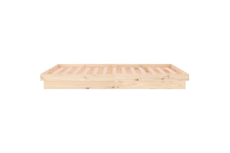 beBasic sengeramme med LED-lys 140x190 cm massivt træ - Brun - Møbler - Senge - Sengeramme & sengestel