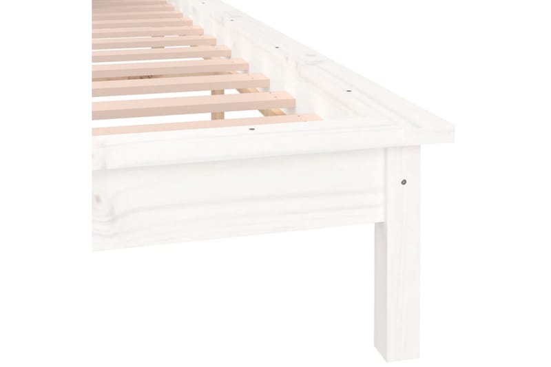 beBasic sengeramme med LED-lys 200x200 cm massivt træ hvid - Hvid - Møbler - Senge - Sengeramme & sengestel