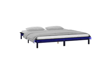 beBasic sengeramme med LED-lys 200x200 cm massivt træ sort - Sort - Møbler - Senge - Sengeramme & sengestel