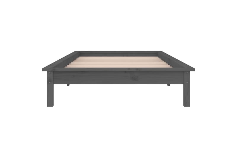 beBasic sengeramme med LED-lys 75x190 cm Small Single massivt træ grå - GrÃ¥ - Møbler - Senge - Sengeramme & sengestel