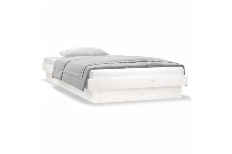 beBasic sengeramme med LED-lys 75x190 cm Small Single massivt træ hvid - Hvid - Møbler - Senge - Sengeramme & sengestel