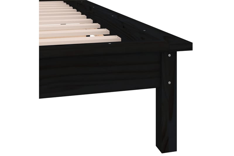 beBasic sengeramme med LED-lys 75x190 cm Small Single massivt træ sort - Sort - Sengeramme & sengestel