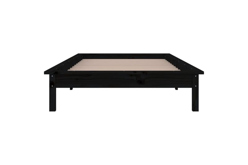 beBasic sengeramme med LED-lys 75x190 cm Small Single massivt træ sort - Sort - Møbler - Senge - Sengeramme & sengestel