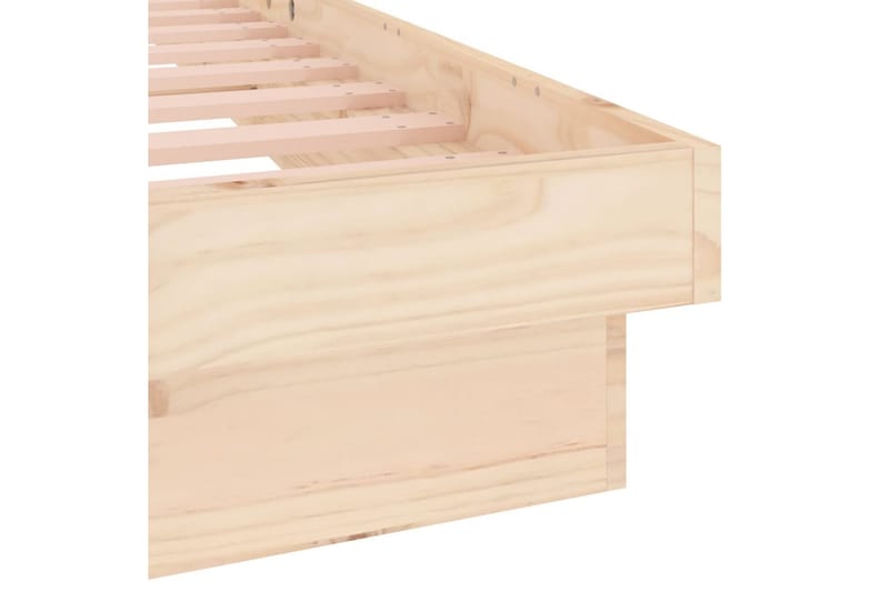 beBasic sengeramme med LED-lys 90x190 cm Single massivt træ - Brun - Møbler - Senge - Sengeramme & sengestel