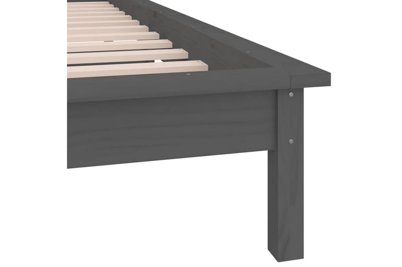 beBasic sengeramme med LED-lys 90x190 cm Single massivt træ grå - GrÃ¥ - Møbler - Senge - Sengeramme & sengestel
