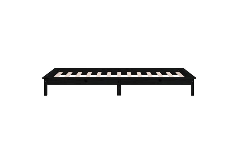 beBasic sengeramme med LED-lys 90x190 cm Single massivt træ sort - Sort - Møbler - Senge - Sengeramme & sengestel