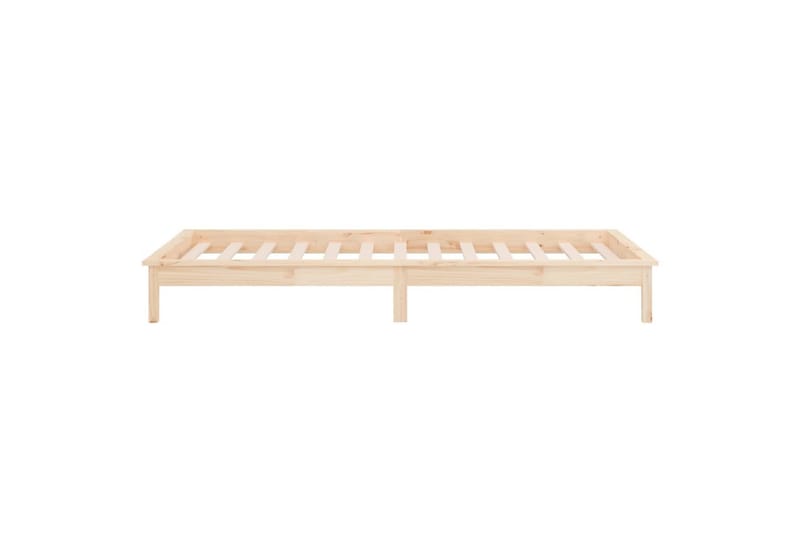 beBasic sengeramme med LED-lys 90x200 cm massivt træ - Brun - Møbler - Senge - Sengeramme & sengestel